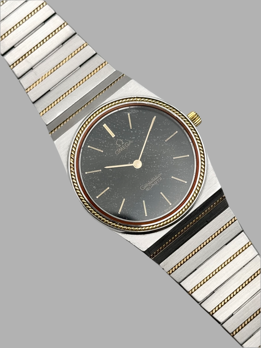 Omega Constellation Torsade Quartz 18ct Gold & Steel 795.0816  - Original Bracelet - Rare Stone Dial