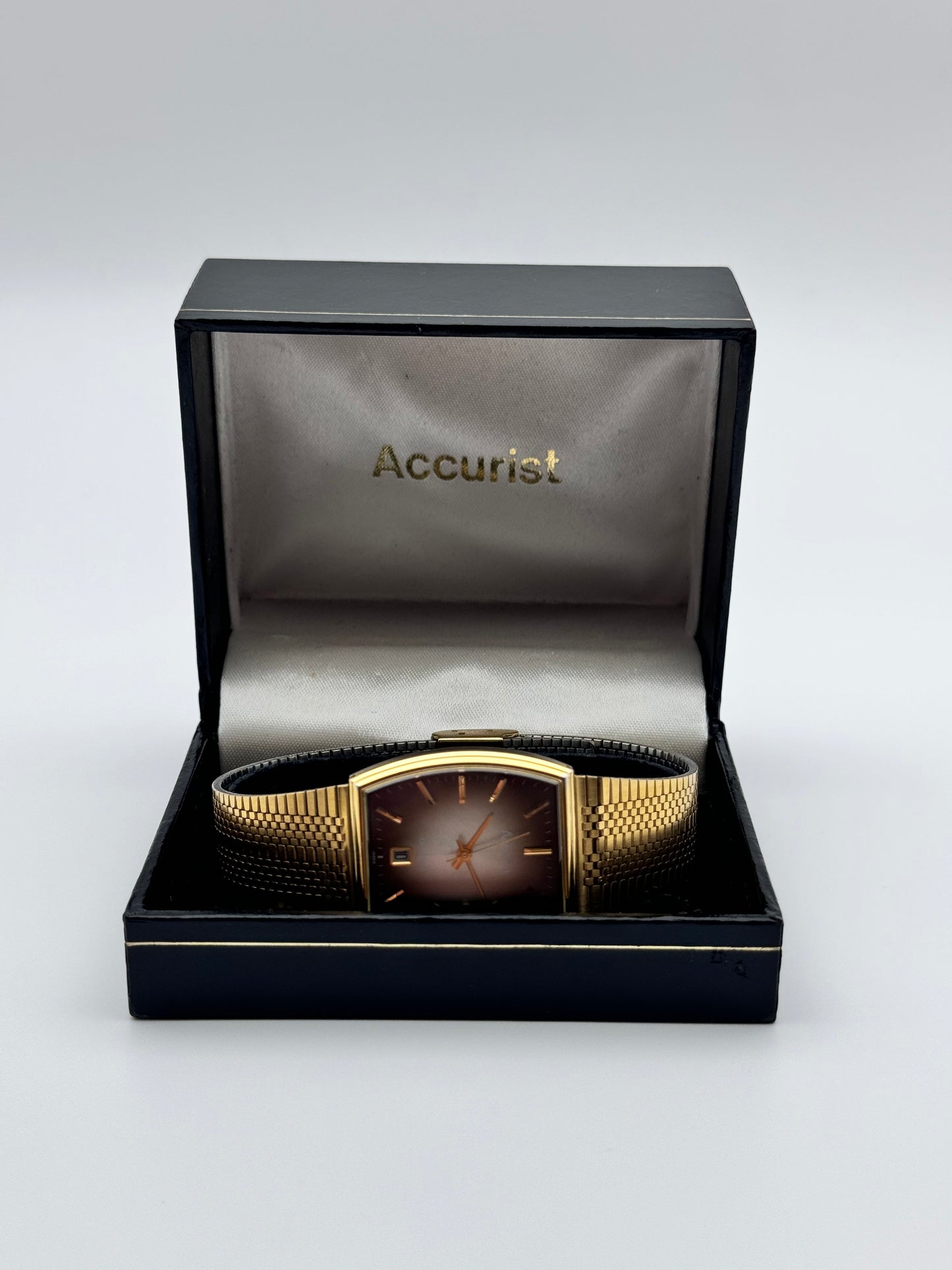 Accurist Tank Date Quartz Rare Dial - Original Box