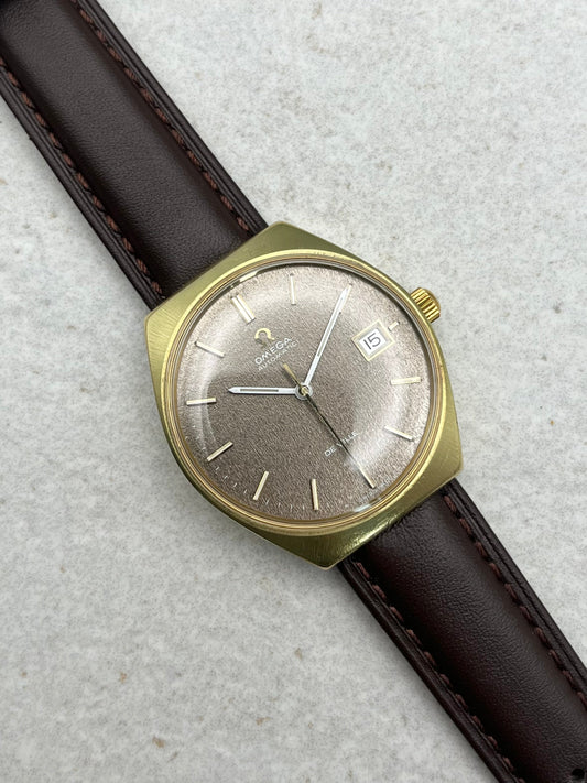 Omega DeVille Automatic Date Rare Brown Frosted Dial