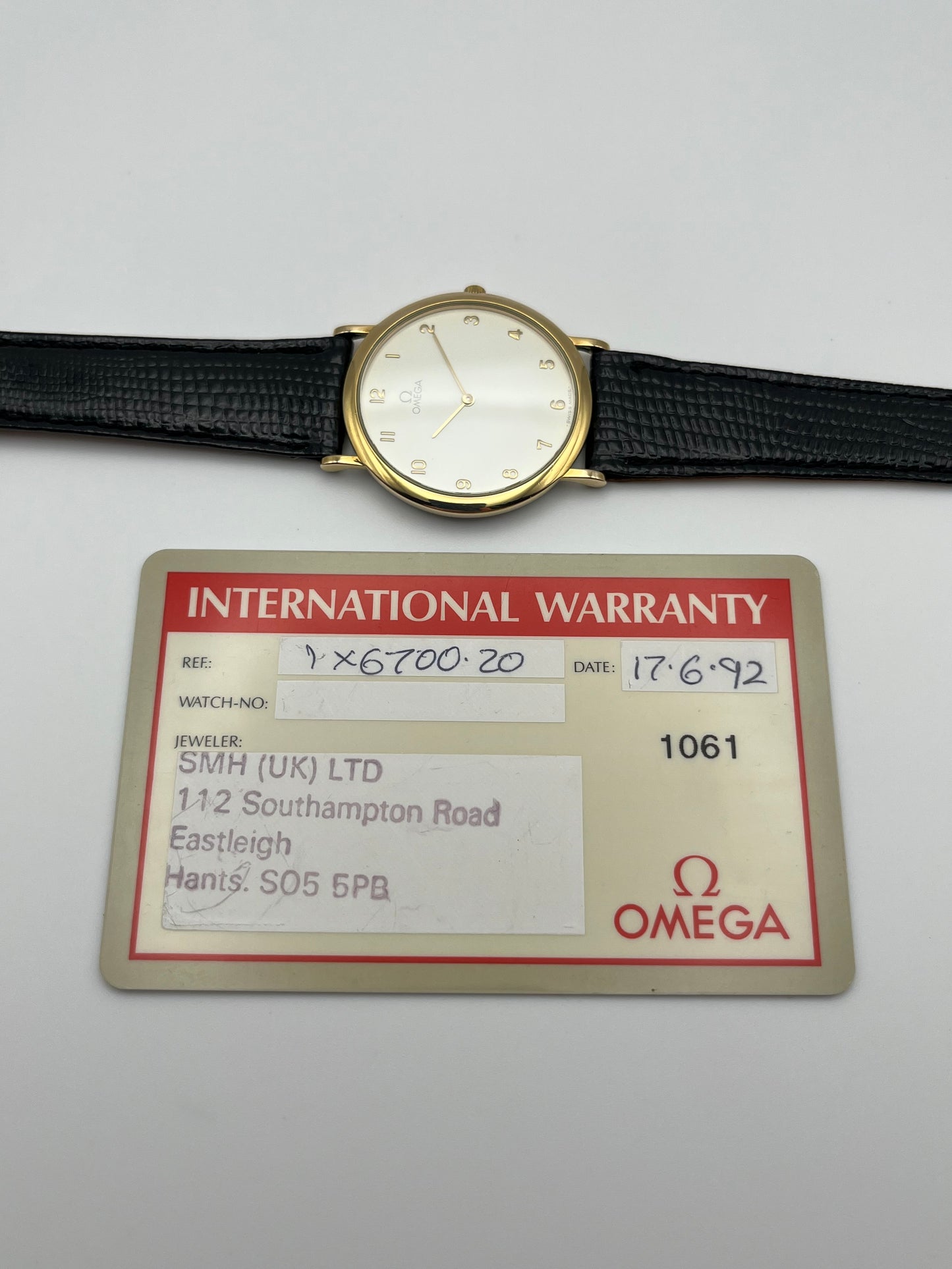 Omega De Ville Quartz 195.0075.2 - Original Omega Warranty Card