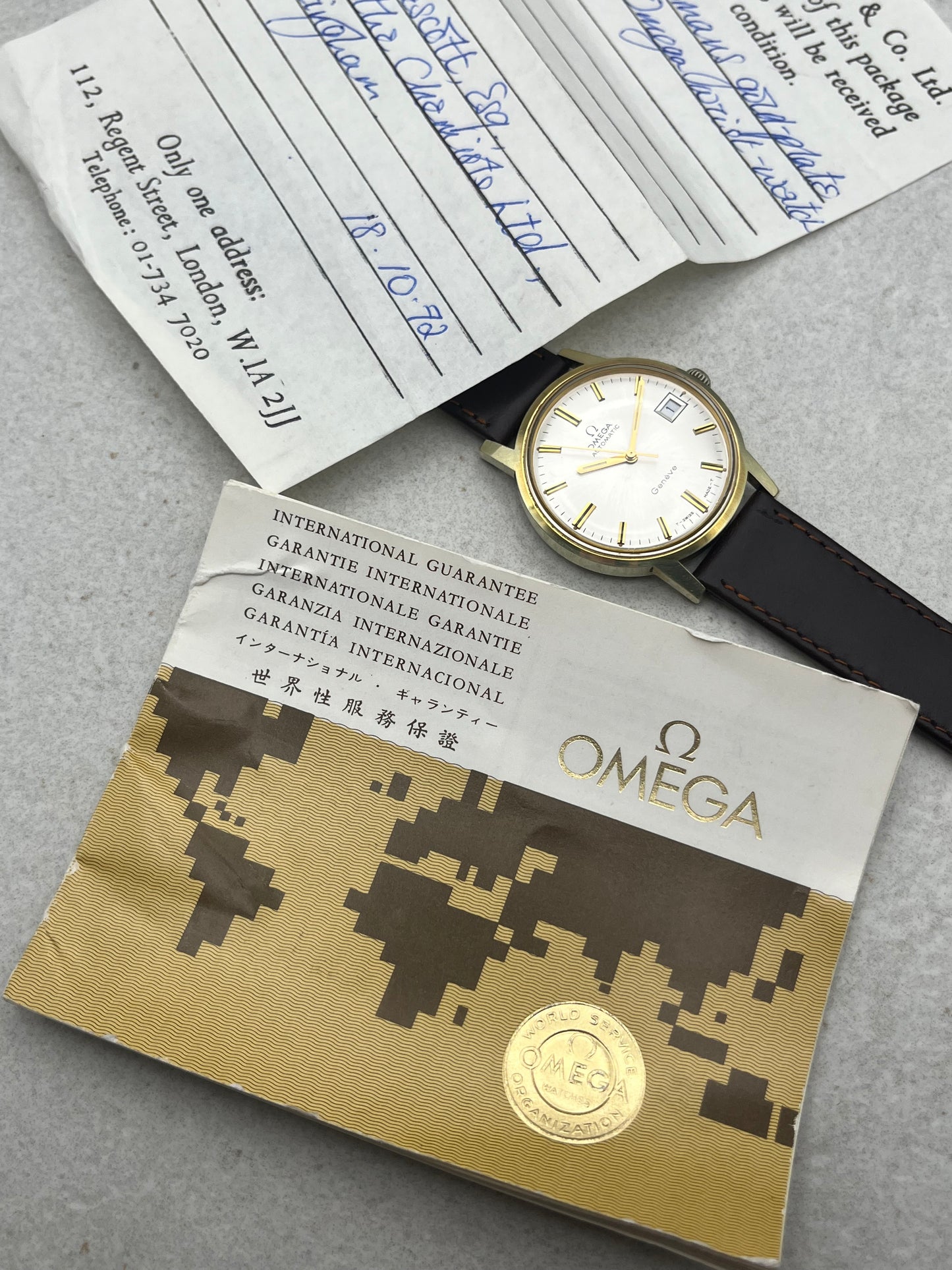 Omega Geneve Automatic Date 166.070 Box and Papers