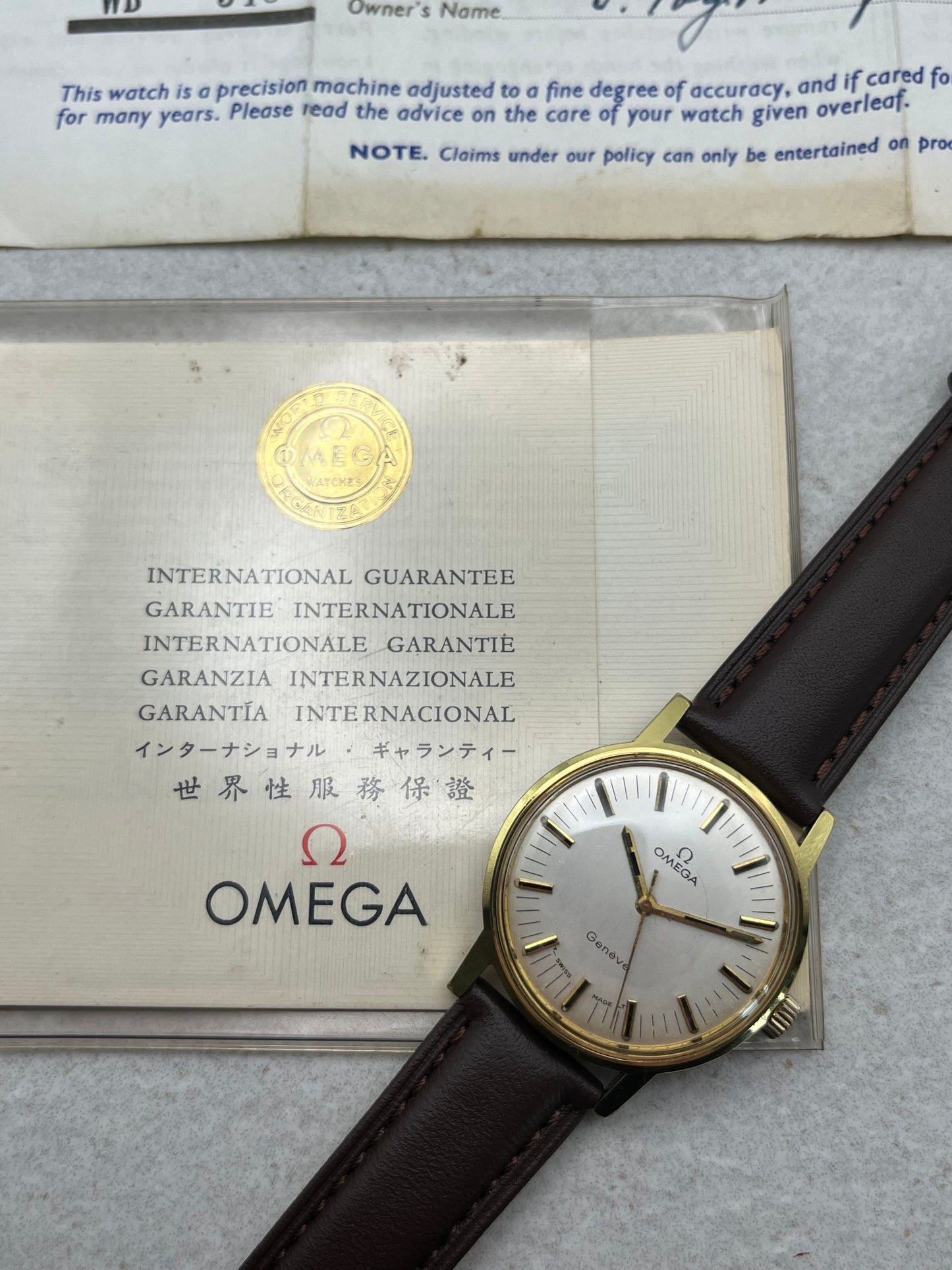 Omega Geneve Manual Wind 135.070 Original Paperwork