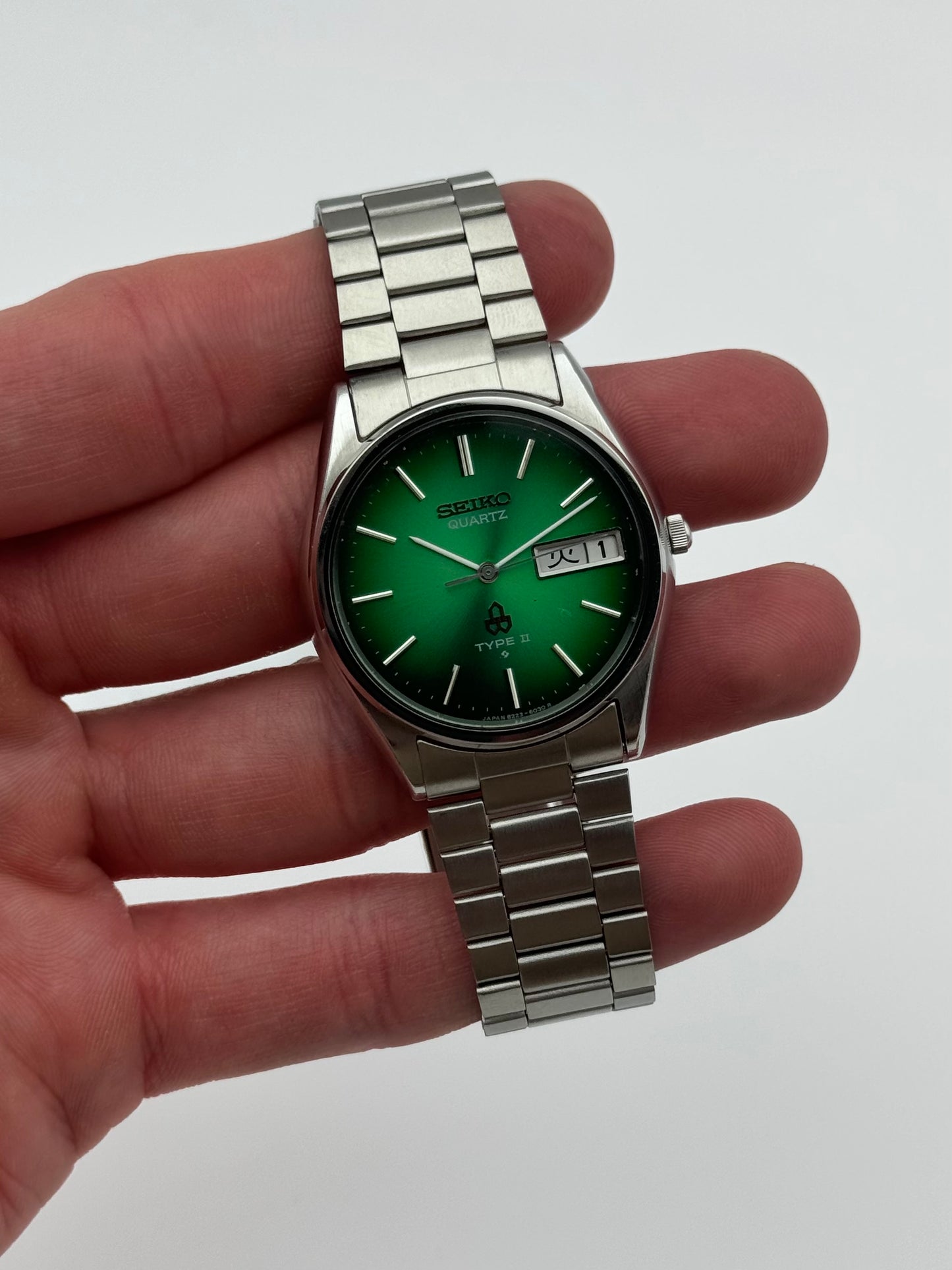 Seiko Type II Quartz JDM - 8222-6030 - Rare Green Dial