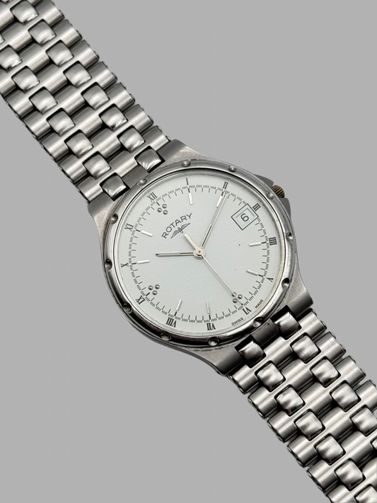 Rotary Quartz Date Dress Watch - Rare Texture Dial