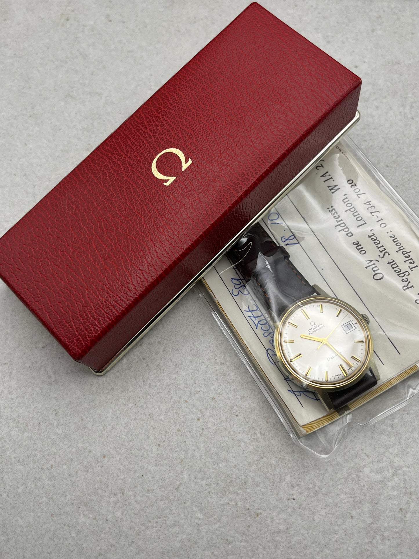 Omega Geneve Automatic Date 166.070 Box and Papers