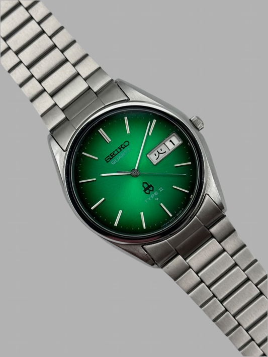 Seiko Type II Quartz JDM - 8222-6030 - Rare Green Dial