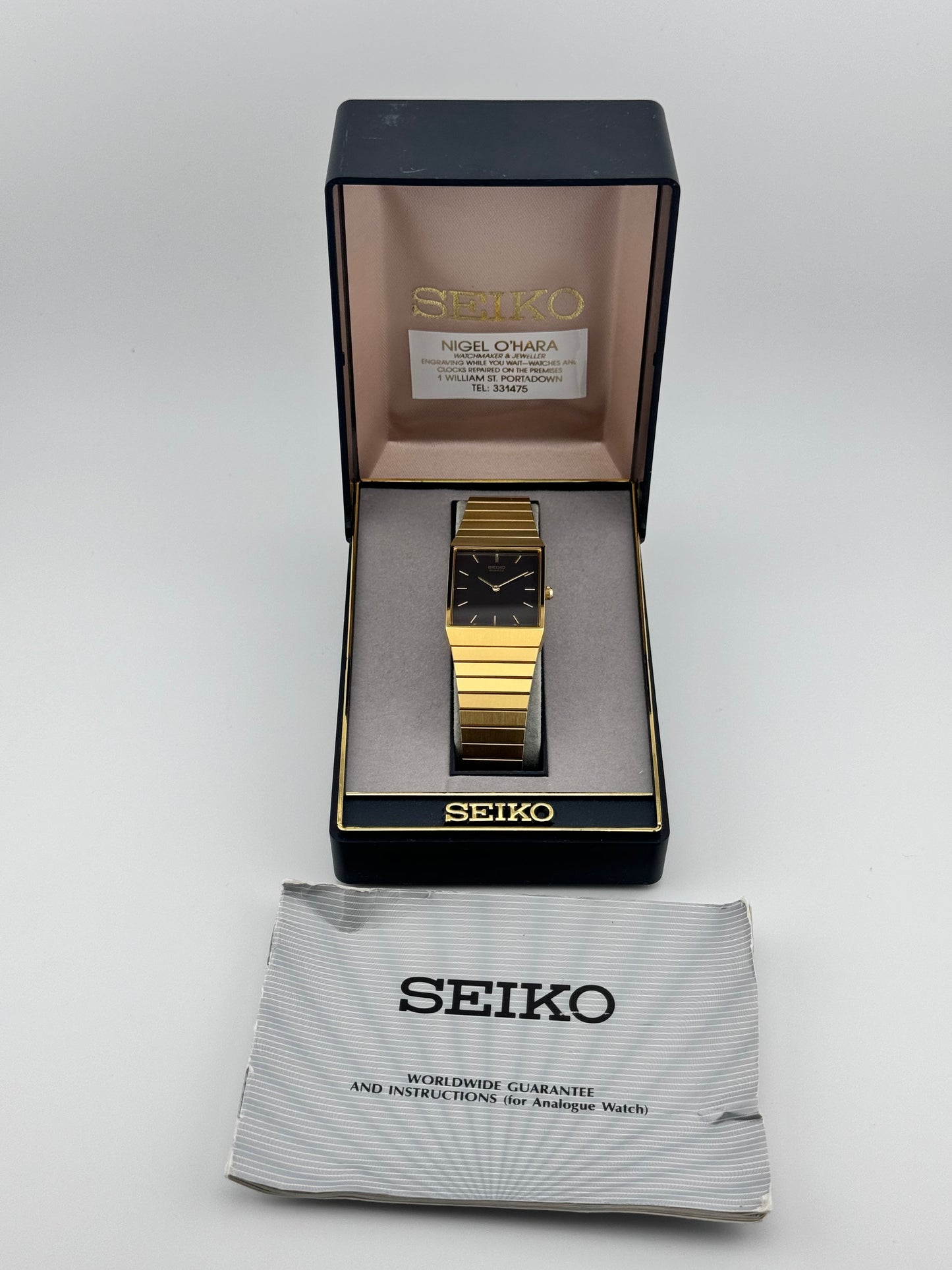 Seiko Tank Quartz 5Y00-5020 - Original box and Papers