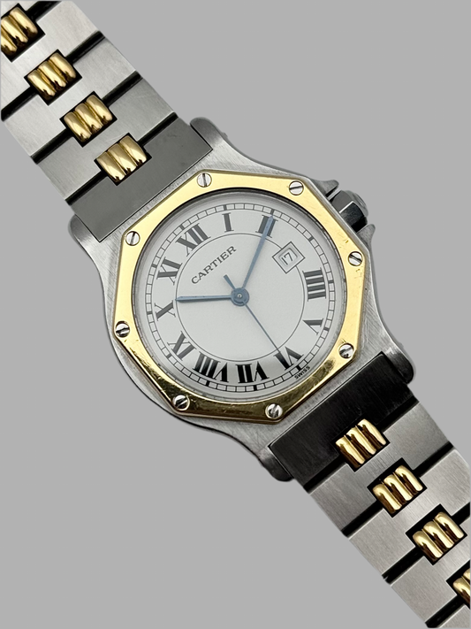 Cartier Santos Octagon Automatic Date 2966 - Special edition Gordon Bracelet - Original Box