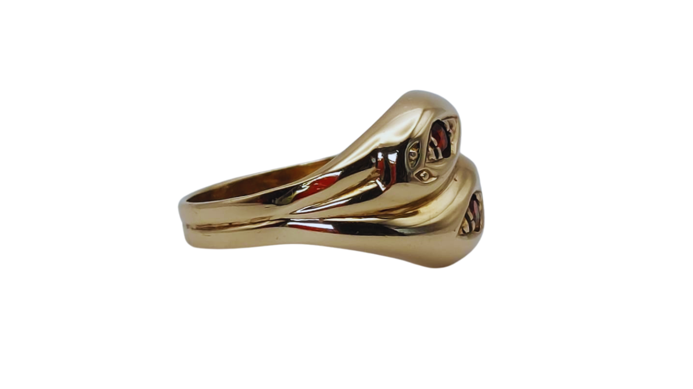 9ct Gold Double Snakehead Ring