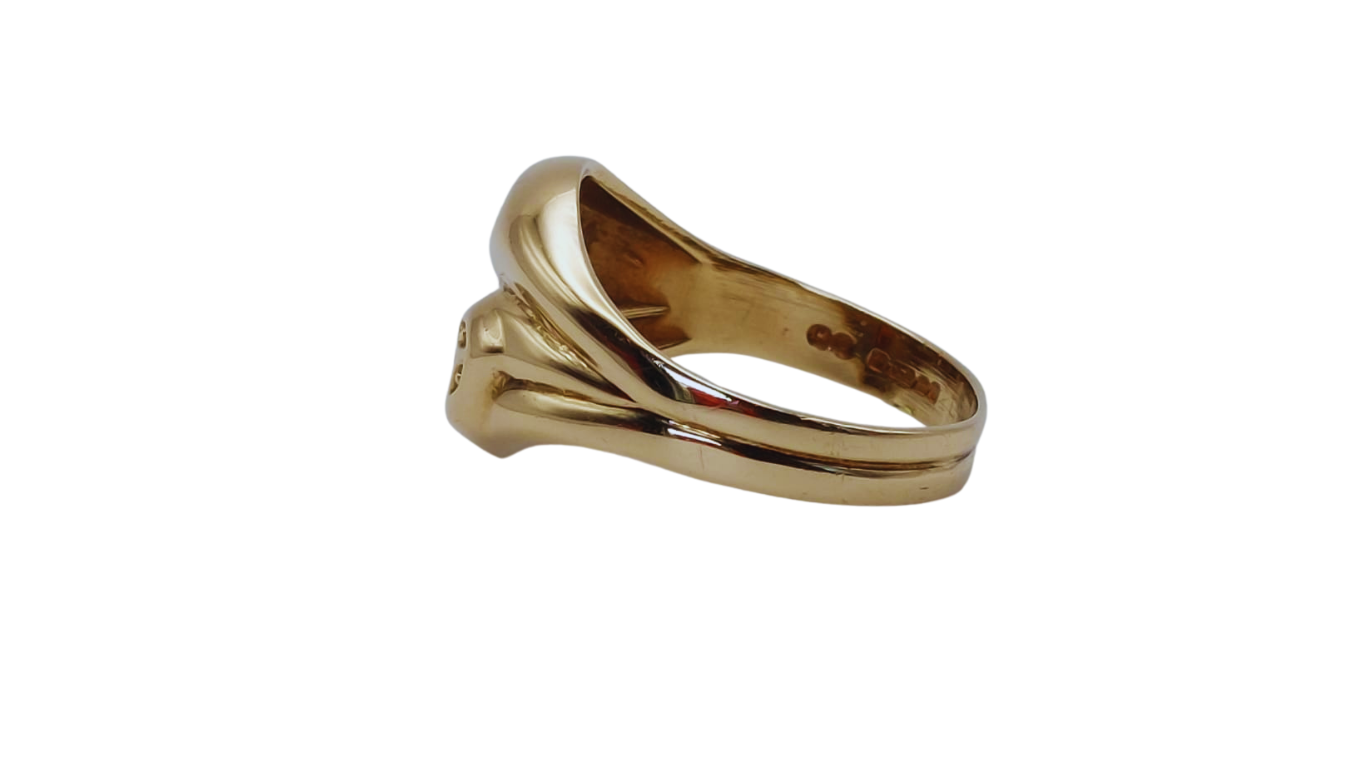 9ct Gold Double Snakehead Ring