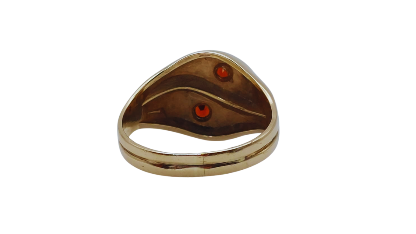 9ct Gold Double Snakehead Ring