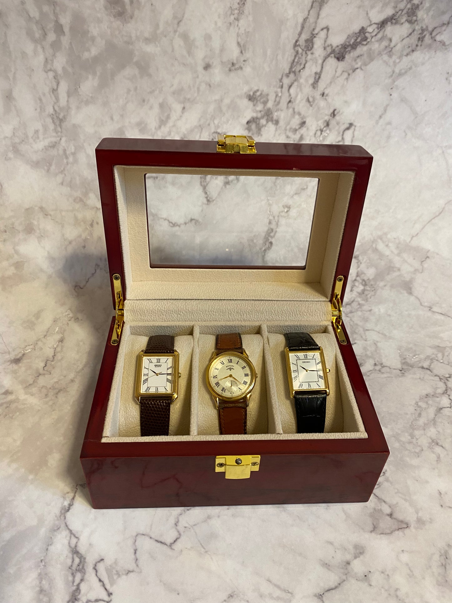 Wooden Watch Display Case - Up to 3 watches